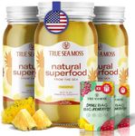 TrueSeaMoss Wildcrafted Irish Sea Moss Gel – Nutritious Organic Raw Seamoss Rich in Minerals, Proteins & Vitamins – Antioxidant Health Supplement, Vegan-Friendly Made in USA (Pineapple, Pack of 3)