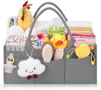 Skycase Large Diaper Caddy Organizer, Baby Organizers and Storage for Newborn Essentials Must Haves, Nursery Storage Basket for Baby Shower Gifts, Baby Registry Search for Boy or Girl - Grey