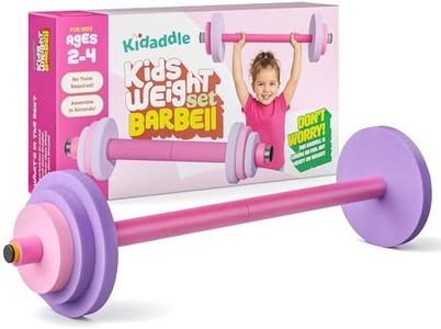 Modern Innovations Kids Barbell Weight Set, Toy Workout Equipment, Kid Weights for Exercise, Toddler Fun & Fitness (Pink & Purple)