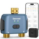 Smart WiFi Water Timer for Garden Hose with Brass Inlet & Outlet, 2 Zone Hose Timer with WiFi Hub, APP & Voice Control, 20 Watering Programs, Sprinkler Timers for Lawn Garden Drip Irrigation