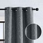 Lucky Brand Sondra Ultimate Blackout Curtains | Set of 2 Panels and 2 Tiebacks | Privacy Drapes | Premium Grommet Header, 38" x 96" Pair, Grey