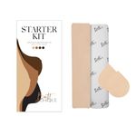 BUTTCHIQUE Starter Kit Pack of Breast Lift Pre-Cut Body Tape Strip (6 x 28 CM) & Stick-On Cotton Nipple Pasties Pair (Sand)