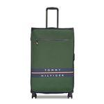 Tommy Hilfiger Lewiston Unisex Polyester Luggage - Dark Green+Navy, 83.5CM Large with 8 Wheel Trolley Bag