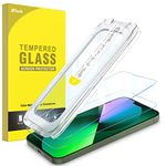 JETech One Touch Install Screen Protector for iPhone 13/13 Pro 6.1-Inch, Full Coverage Tempered Glass Film, Auto Alignment Tool Kit, HD Clear, 2-Pack