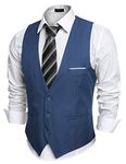 COOFANDY Tuxedo Vests for Men Business Suit Vest, Peacock Blue, Large