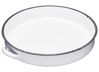 KitchenCraft Living Nostalgia Deep Enamel Serving Tray, White/Grey, 36 cm (14 inch)