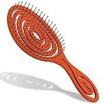 Ninabella Organic Detangle Hair Brush for Women, Men & Children - Does not Pull the Hair - Hair Straightening Brushes for Curly, Straight & Wet Hair - Unique Spiral Hairbrush Red