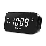 Timex Alarm Clock with Large Display, Digital Alarm Clock for Bedroom Includes 120V Universal Power Adapter (T121B - Black)