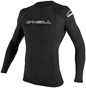 O'NEILL Wetsuits Men's Basic Skins UPF 50+ Long Sleeve Rash Guard, Black, S