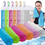 6 Pack Cooling towels for Neck and Face(40"x12"),Microfiber Cooling Towels,Soft Breathable chilly cooling neck towels rags cooling neck wraps sweat towel for sports,gym,yoga,workout,running,camping…