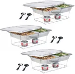 Sterno Disposable Chafing Dish Buffet Set, 6-Hour Food Warmers for Parties, Catering Supplies, Complete Buffet Set, Warming Trays (30pcs)