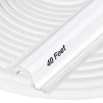 Kerf Door Weather Stripping 12.2M/40Ft V-Shaped Door Seal Strip for Large Gap Door Frame Front Door Extra Thick Sealers Replacement Exterior Entry Door Jamb Gasket Easy Installation Cut to Size -White