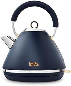 Morphy Richards Accents Pyramid Kettle, 1.5L, Cordless Base, Concealed Element, Water Window, Lid with Ring Pull, 3KW, Navy/Gold, 102045
