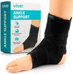 Vive Sprained Ankle Brace for Women, Men - Right or Left Compression Foot Immobilizer Support - Basketball, Volleyball Neoprene Stabilizer Wrap Protector - Tendonitis, Heel Spur, Running Feet Sprain