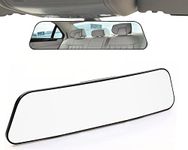 KITBEST Rear View Mirror, 11.8 Inches Panoramic Rearview Mirror, Convex Wide Angle Rearview Mirror Clip on Car Mirror to Eliminate Blind Spot for Cars SUV Trucks (11.8” L x 2.9” H)