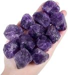 Amethyst Bulk Natural Healing Crystals Raw Rough Stones Sets for Cabbing Tumbling Cutting Lapidary Polishing Reiki Crytsal Healing Wire Wrapping Decoration Gemstone 0.45lb