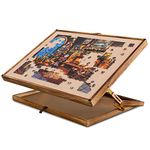 Lavievert 2 in 1 reversible and height adjustable wooden jigsaw puzzle board, puzzle plateau/easel for adults, large portable tilting puzzle table with non-slip surface for 1000 pcs and 1500 puzzles