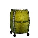 Eangee Home Design Mini Square Table Lamp Green Shade made of Real Alibangbang Leaves 15 cm Length x 15 cm Width x 22.5 cm Height (477 g)