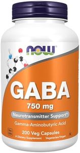 NOW Supplements, GABA (Gamma-Aminobutyric Acid) 750mg, 200 Veg Capsules