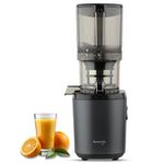 Kuvings AUTO6 Gunmetal Black Hands-Free Cold Press Whole Slow Juicer, Automatic Fruit Cutting Technology, Patented JMCS Technology (10% More Juice), 12Yr Motor Warranty, Best Fruit & Vegetable Juicer