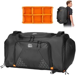 KEMIMOTO Bike Travel Bag, 60L Mountain Bicycle Duffel with Full-Face Helmet Storage (Size L) & Orange Interior Lining, Convertible Backpack for MTB Gear, Cycling Training, Hiking, Motorcycle, Biking