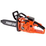 Hey! Play! 80-PP-CHSW Saw Toy Chainsaw for Boys and Girls-Outdoor Tool for Pretend Play-Battery Powered with Pull Cord, Rotating Chain and Realistic Sounds, Orange