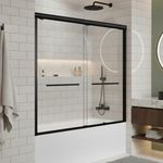 Sliding Bathtub Shower Door, 56-60"