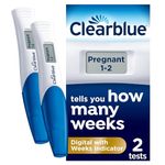 Clearblue Pregnancy Test - Digital with Weeks Indicator, the Only Test that Tells You How Many Weeks, 2 Digital Tests, Packaging May Vary