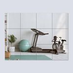 PopularLdo Full Length Wall Mirror, 8 Pcs 14" x 12" Full-Body Mirror Tiles for Bedroom, Home Gym, Door, or Dorm – 2mm Thick Acrylic Mirror Stickers for Walls