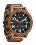 NIXON 51-30 Chrono. 100m Water Resistant Men’s Watch (XL 51mm Watch Face/ 25mm Stainless Steel Band), Bronze/Black, One Size, 51-30 Chrono