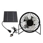 Msiud Mini Solar Panel Powered Fan, USB Greenhouse Ventilation Projects Exhaust Used Portable Intake Switch Cable Outside Motor Roof Operated Hanging Hook Speeds Outage Hurricane Jobsite
