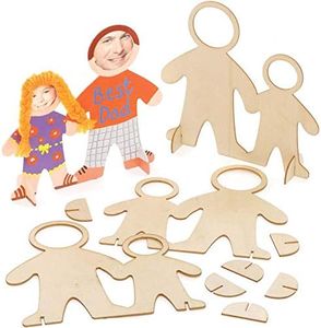 Baker Ross FE523 Cornici Foto Gente in Legno - Confezione da 4, Crea le Tue Cornici Personalizzate per i Bambini da Decorare ed Esporre