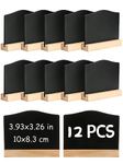 DONQL 12Pack Mini Chalkboard Signs, Kitchen Notes Chalk Boards with Stands 10x7.2cm Small Blackboard Message Tabletop Board for Signs Place Cards Table Numbers Shop Buffet Cafe Party (Wave Shape)