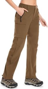 Wespornow Women's-Hiking-Pants Convertible-Zip-Off-Quick-Dry-Pants for Cargo, Camping, Travel, Outdoor, Fishing, Safari (Brown, Medium)
