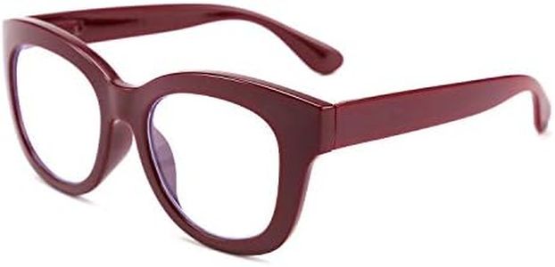 FEISEDY Retro Reading Glasses Thick Square Big Frame Blue Light Blocking Lens Anti Glare Digital Eyestrain B2534