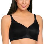 Triumph International Women's Synthetic Non-Padded Wirefree Full-Coverage Bra (100I300 04 C 38/85_Black_38C)