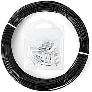 BLUEWING 50yd Outrigger Line Rigging Kit Mono with 20pcs Aluminum Sleeve Crimps and 400LB Test Monofilament Fishing Line, Black