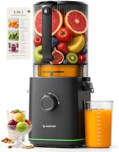 AMZCHEF Cold Press Juicer, 6.5" Whole Fruit Self-Feeding Slow Juicer