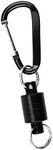 Envistia Mall Magnetic Keychain Quick Disconnect with Carabiner To Securely Attach Keys Or ID Badges To Purse & Belt - Easy Access to Keys, Badges & Other Accessories, Black, Black