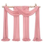 Showgeous Wedding Arch Draping Fabric 2 Panels 28" x20Ft Dusty Rose Chiffon Fabric Drapery Wedding Arch Drapes Chiffon Sheer Backdrop Curtains for Arbor Wedding Archway Ceremony Ceiling Decorations