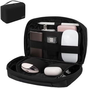 LENTION Electronics Organizer, Tech Organizer Travel Case, Tech Pouch, Cable Bag, Cord organizer Travel Essentials Bag for AirPods, Cords, Chargers (M378 Black)