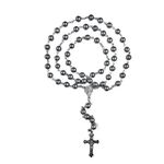 FLAFARY Rosary Set, First Communion Rosary for Girls and Boys, Rosary Beads Catholic for Men, Women and Kids Packed in Transparent Plastic Bag, Rosary Necklace as Gifts for Mother, Grandmother, Elders(Grey)