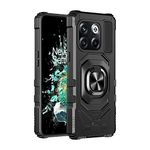 jackpot wireless Case for OnePlus 10T 5G with Tempered Glass Screen Protector, with Magnetic Car Ring Holder, Heavy-Duty Cover Case (Black)