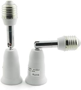 ZYAMY 2pcs E27 to E27 Light Socket Extender, E27 Extension Socket Extender Adapter, Flexible Medium Light Bulb Socket Converter, 360 Degree Bendable