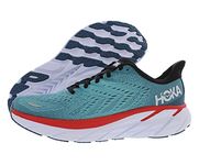 HOKA ONE ONE Clifton 8 Mens Shoes, Real Teal/Aquarelle, 10.5