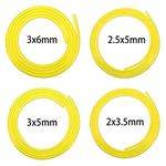 Bestomrogh 4 Pcs Fuel Hose Pipe, Fuel Line Hose Tube, Flexible Length 1.5 m, Diesel Fuel Line Replacement Clear Tubing Fuel for Trimmer, Chiansaw, Blower (2 x 3.5mm, 3 x 5mm, 2.5 x 5mm, 3 x 6mm)