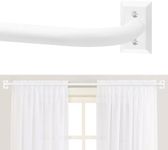 TANGWIN White Wrap Around Curtain Rods,Blackout Curtain Rods for Windows 48 to 84 Inch(4-7Ft),1 Inch Adjustable Curtain Rod Set,Room Darkening Drapery Rods,Black Out Window Curtain Rod 48-90",White