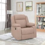 Duroflex Avalon - Single Seater Premium Fabric Recliner Sofa | 3 Recline Modes | Soft Cushioning | 3 Years Warranty | Durable Wooden Frame | Superior Back Support - Brown