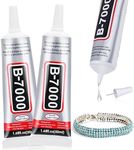 B-7000 Clear Fabric Glue, 2 PCS 50ML Rhinestone Jewelry Glue Super Strong Adhesive Glue for All Purpose DIY Art Crafts Stone Beads Jewelry Repair