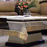 Kuber Industries Table Cover for 4 Seater | PVC Golden Lace Tea Table Cover | Center Table Cloth for Living Room | Hall | CTC | 40x60 | Gold